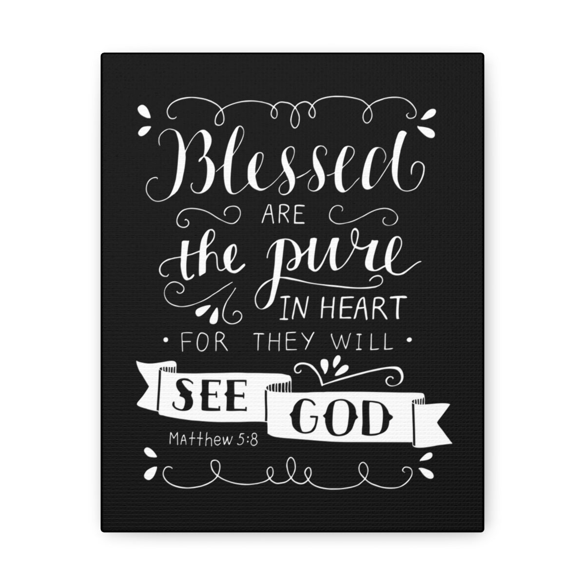 Scripture Walls Blessed Are The Poor Matthew 5:8 Bible Verse Canvas Christian Wall Art Ready to Hang Unframed-Express Your Love Gifts