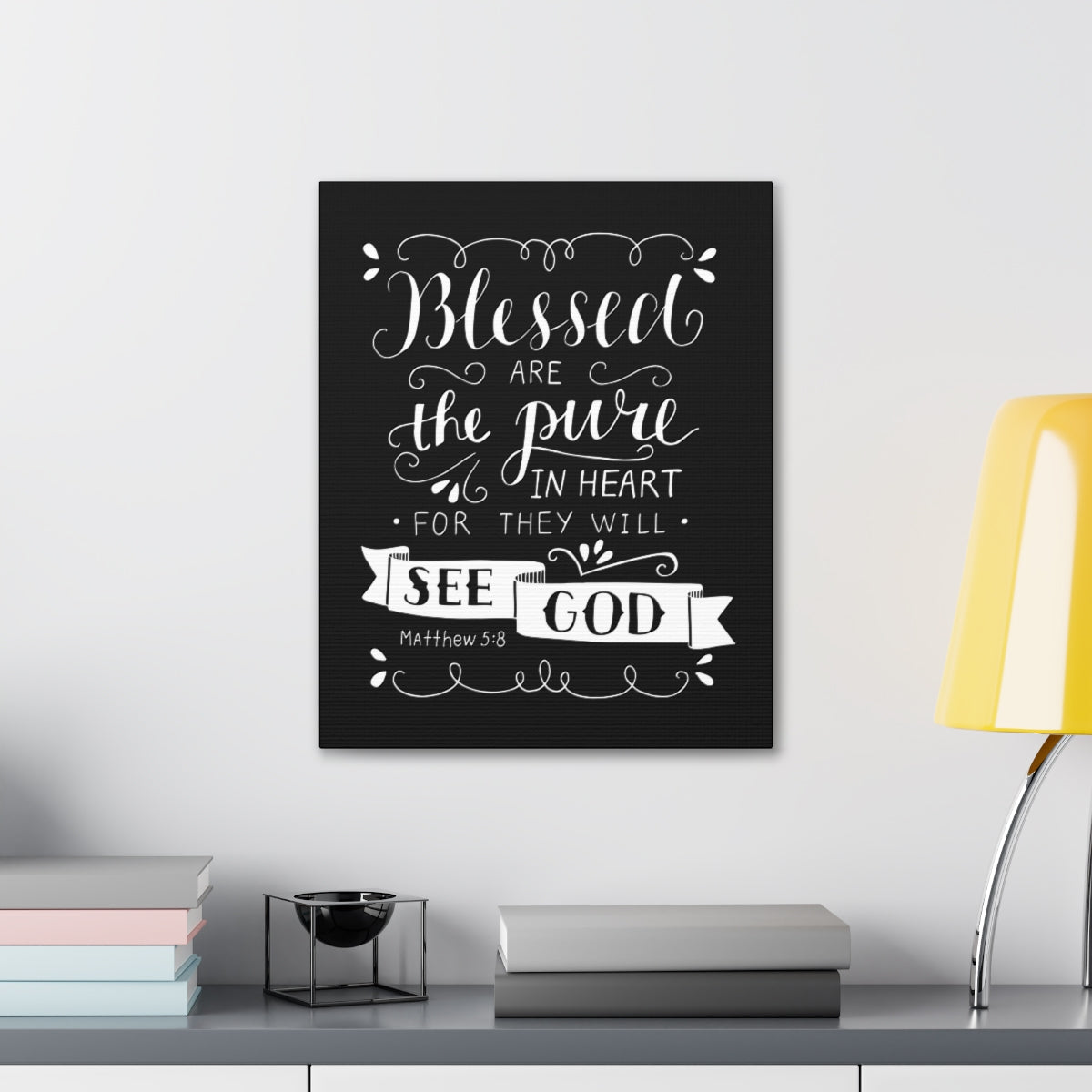 Scripture Walls Blessed Are The Poor Matthew 5:8 Bible Verse Canvas Christian Wall Art Ready to Hang Unframed-Express Your Love Gifts