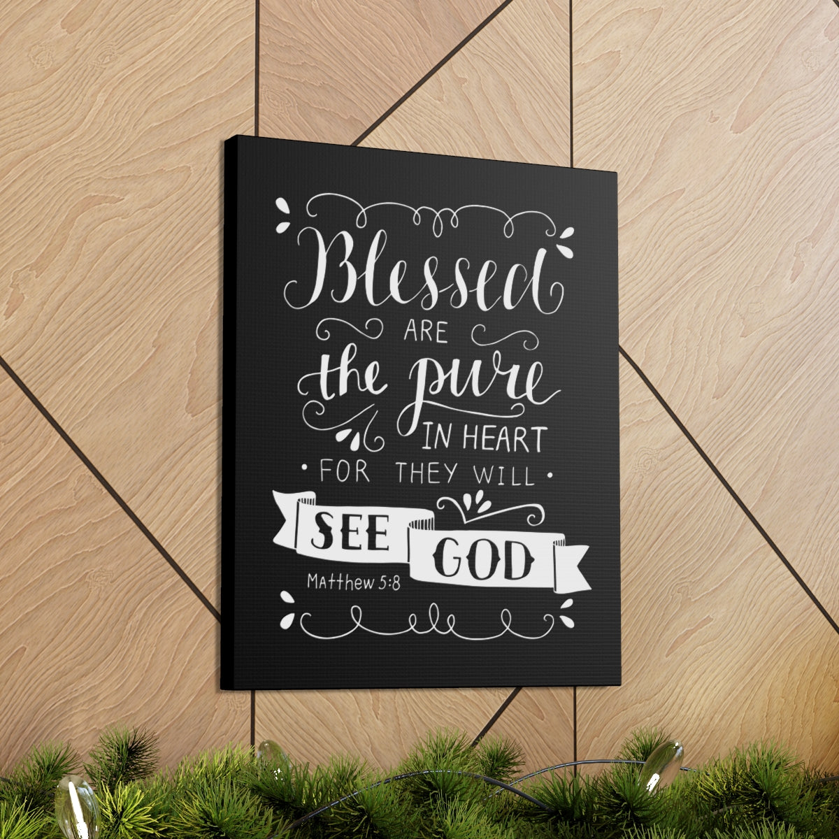 Scripture Walls Blessed Are The Poor Matthew 5:8 Bible Verse Canvas Christian Wall Art Ready to Hang Unframed-Express Your Love Gifts