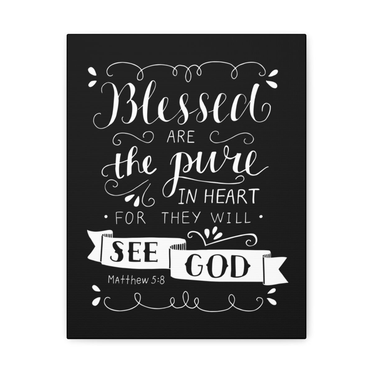 Scripture Walls Blessed Are The Poor Matthew 5:8 Bible Verse Canvas Christian Wall Art Ready to Hang Unframed-Express Your Love Gifts