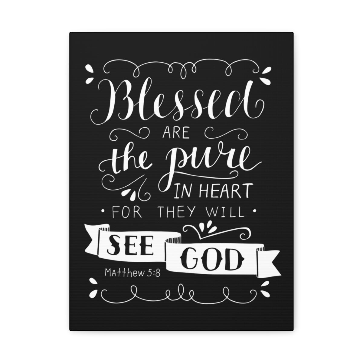 Scripture Walls Blessed Are The Poor Matthew 5:8 Bible Verse Canvas Christian Wall Art Ready to Hang Unframed-Express Your Love Gifts