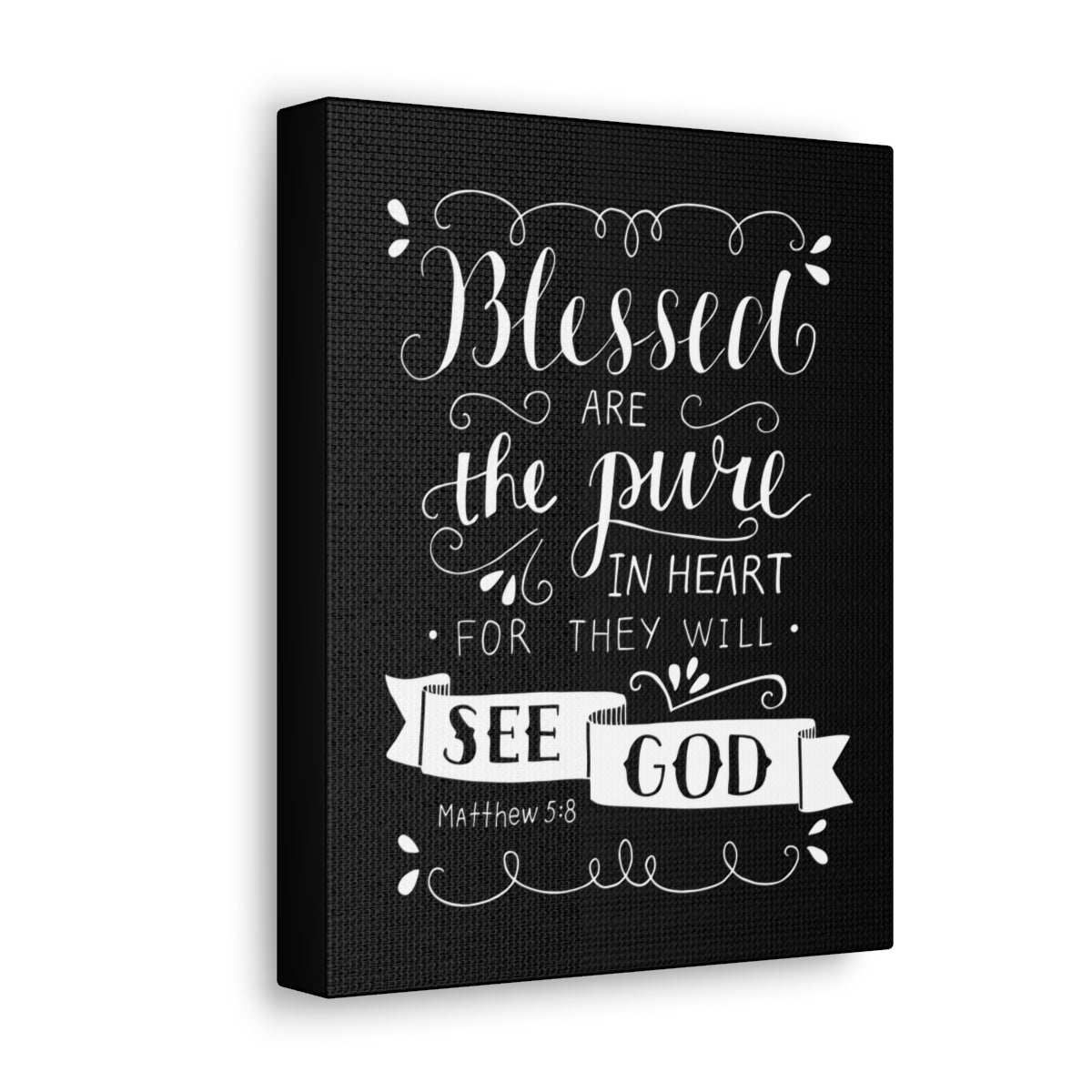 Scripture Walls Blessed Are The Poor Matthew 5:8 Bible Verse Canvas Christian Wall Art Ready to Hang Unframed-Express Your Love Gifts