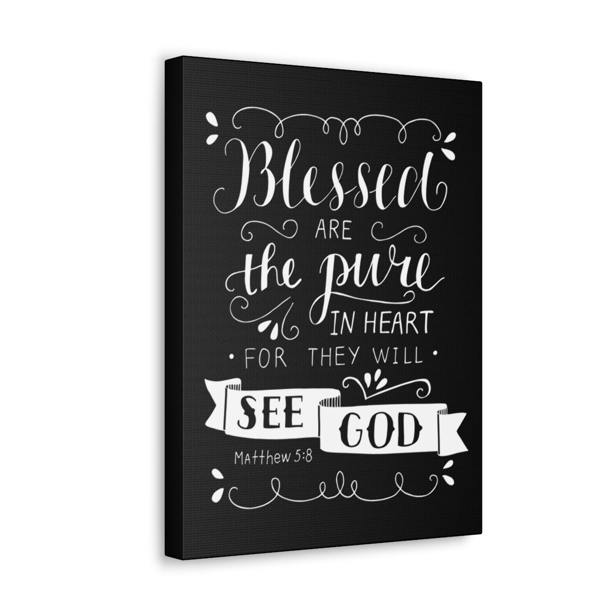 Scripture Walls Blessed Are The Poor Matthew 5:8 Bible Verse Canvas Christian Wall Art Ready to Hang Unframed-Express Your Love Gifts