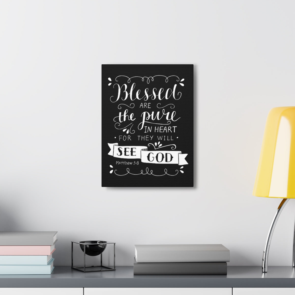Scripture Walls Blessed Are The Poor Matthew 5:8 Bible Verse Canvas Christian Wall Art Ready to Hang Unframed-Express Your Love Gifts