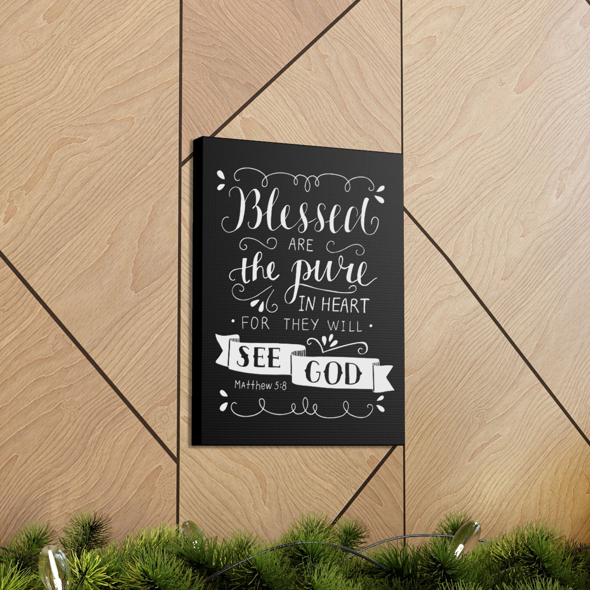 Scripture Walls Blessed Are The Poor Matthew 5:8 Bible Verse Canvas Christian Wall Art Ready to Hang Unframed-Express Your Love Gifts