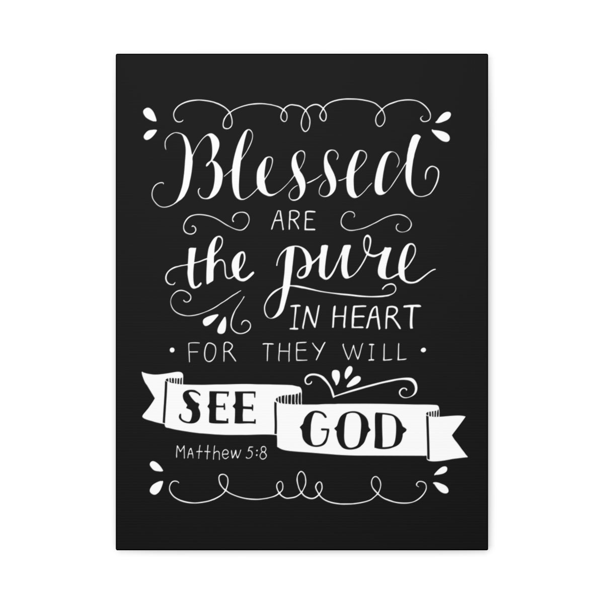 Scripture Walls Blessed Are The Poor Matthew 5:8 Bible Verse Canvas Christian Wall Art Ready to Hang Unframed-Express Your Love Gifts