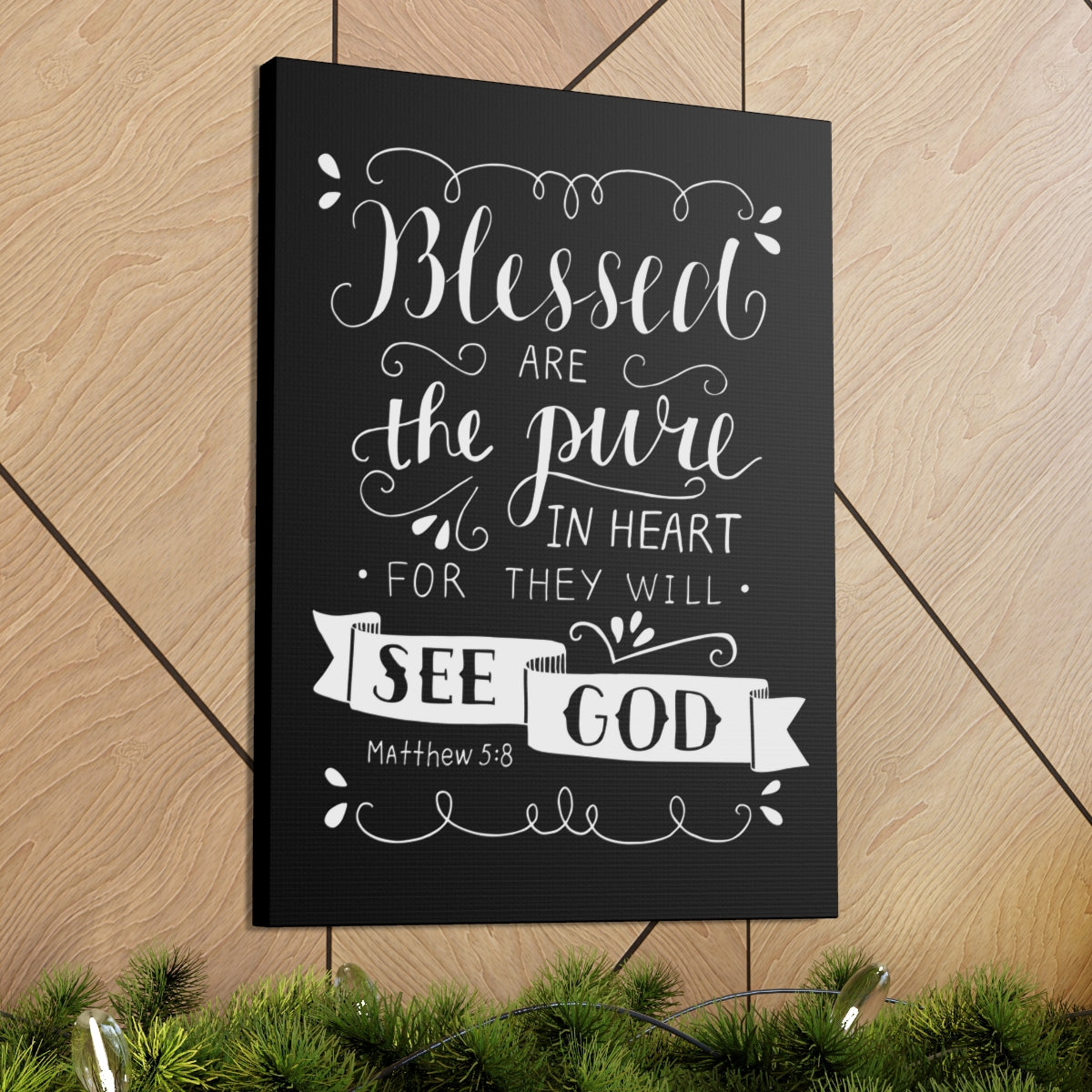 Scripture Walls Blessed Are The Poor Matthew 5:8 Bible Verse Canvas Christian Wall Art Ready to Hang Unframed-Express Your Love Gifts