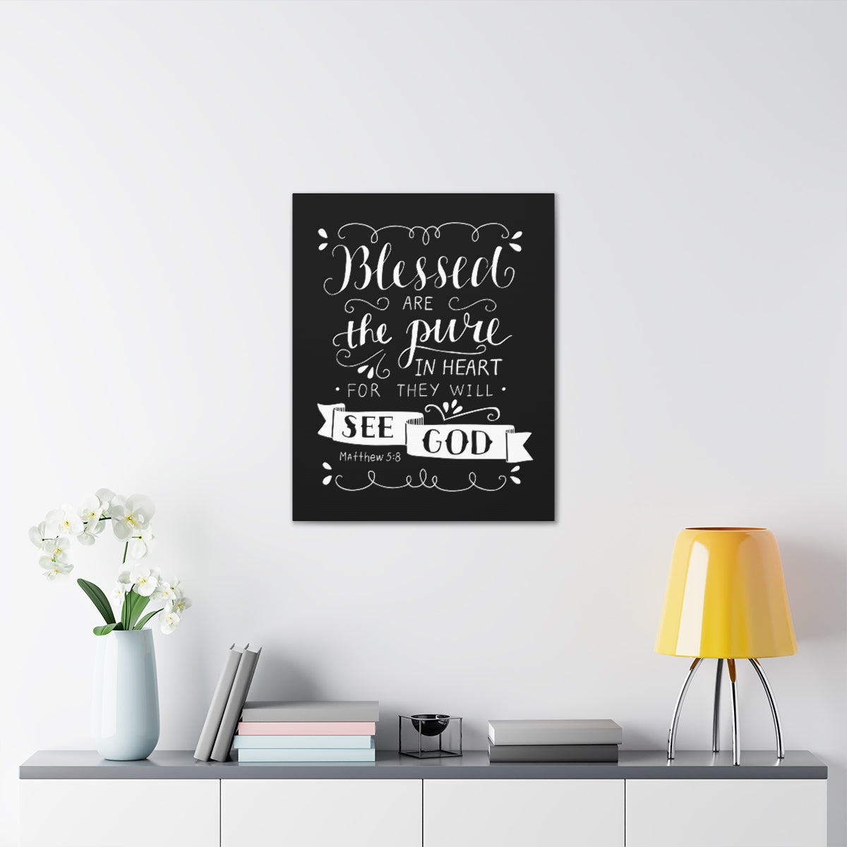 Scripture Walls Blessed Are The Poor Matthew 5:8 Bible Verse Canvas Christian Wall Art Ready to Hang Unframed-Express Your Love Gifts