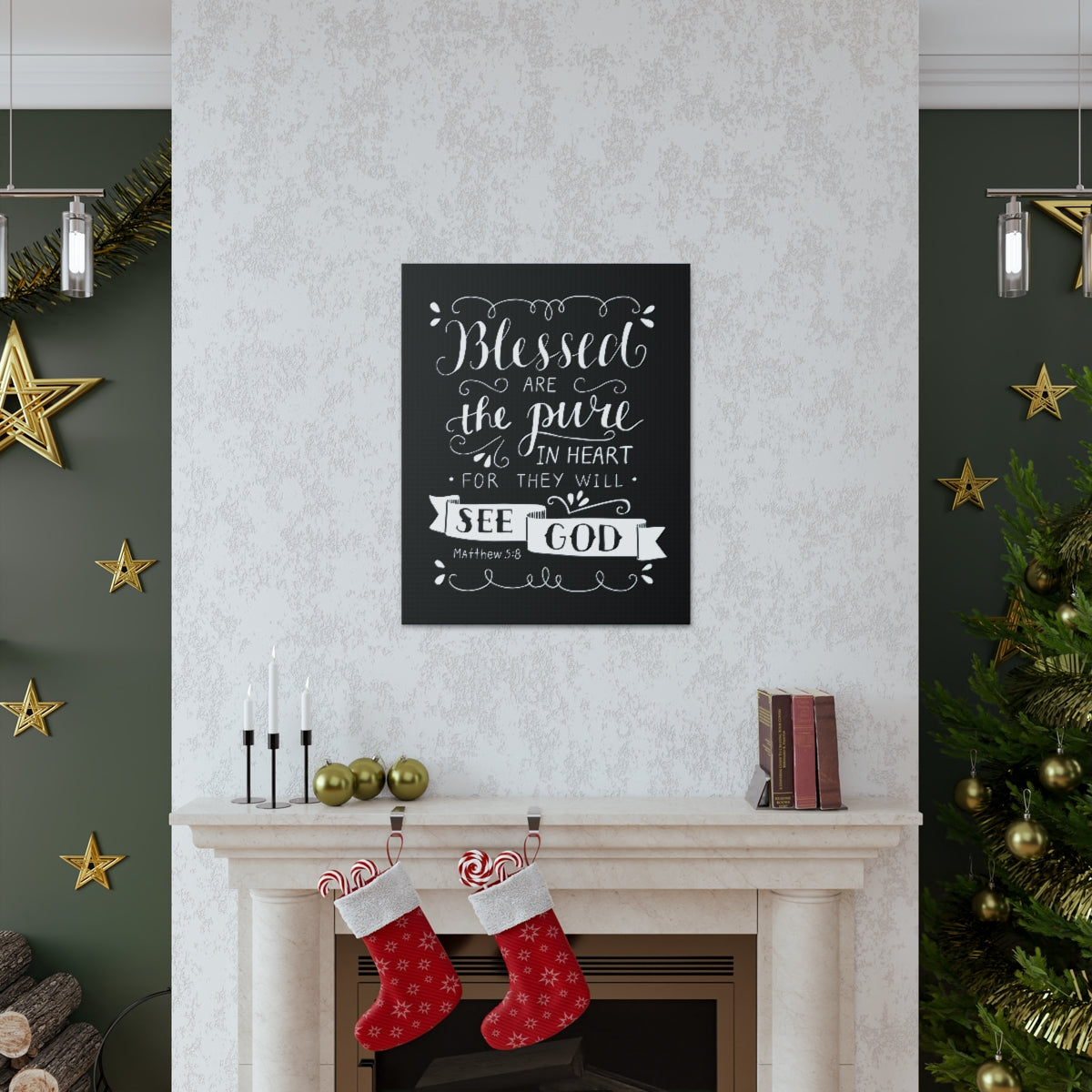 Scripture Walls Blessed Are The Poor Matthew 5:8 Bible Verse Canvas Christian Wall Art Ready to Hang Unframed-Express Your Love Gifts