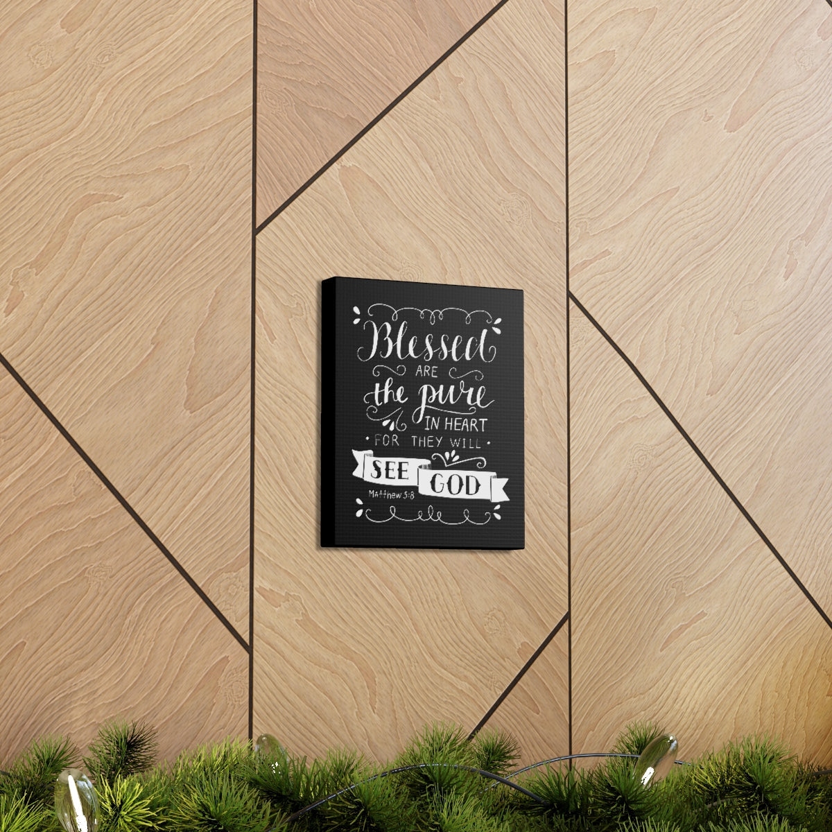 Scripture Walls Blessed Are The Poor Matthew 5:8 Bible Verse Canvas Christian Wall Art Ready to Hang Unframed-Express Your Love Gifts