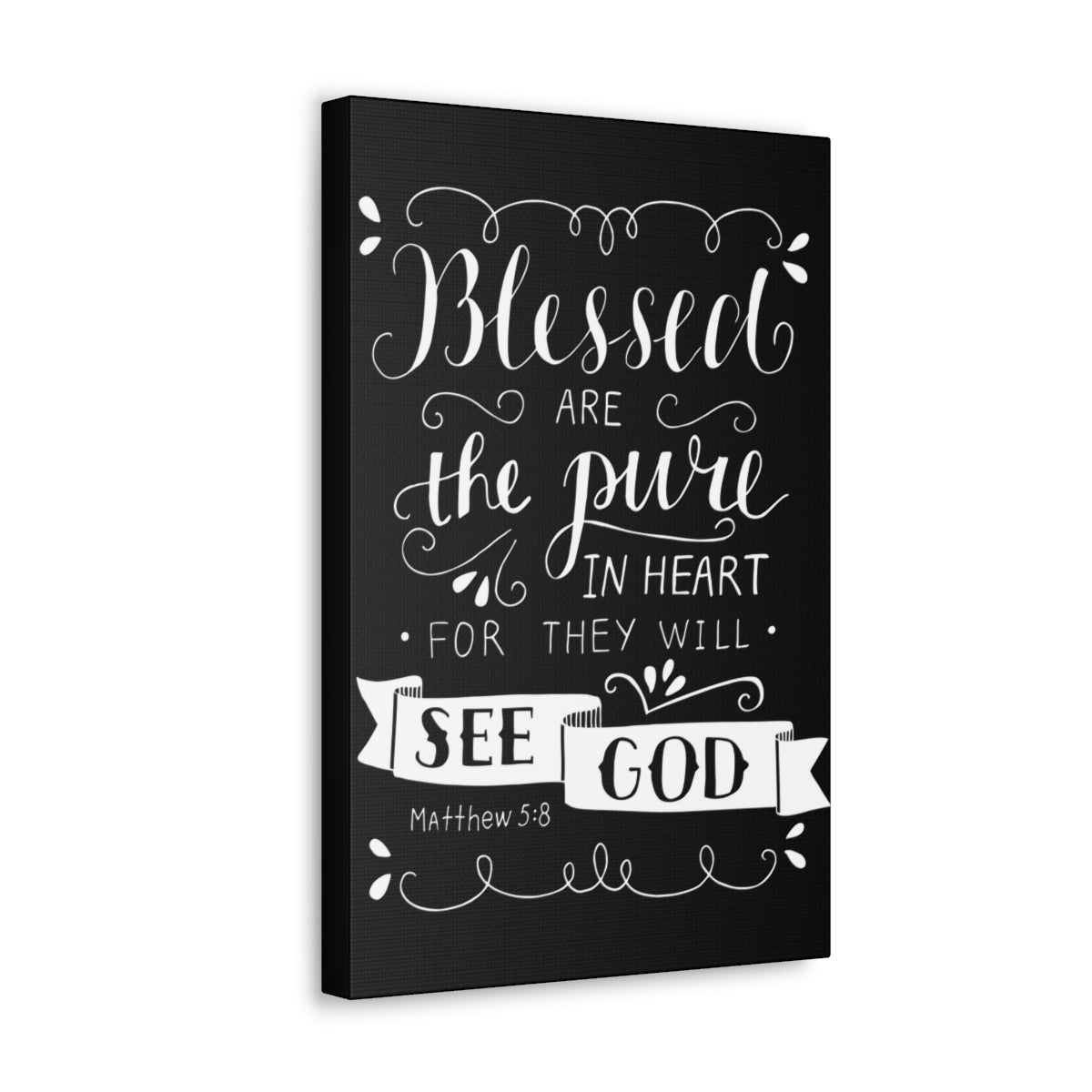 Scripture Walls Blessed Are The Poor Matthew 5:8 Bible Verse Canvas Christian Wall Art Ready to Hang Unframed-Express Your Love Gifts