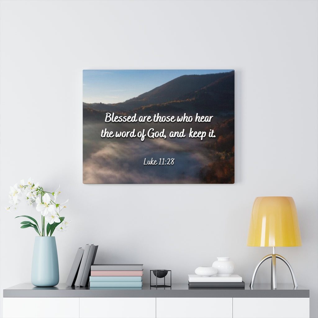 Scripture Walls Blessed Are They Luke 11:28 Bible Verse Canvas Christian Wall Art Ready to Hang Unframed-Express Your Love Gifts