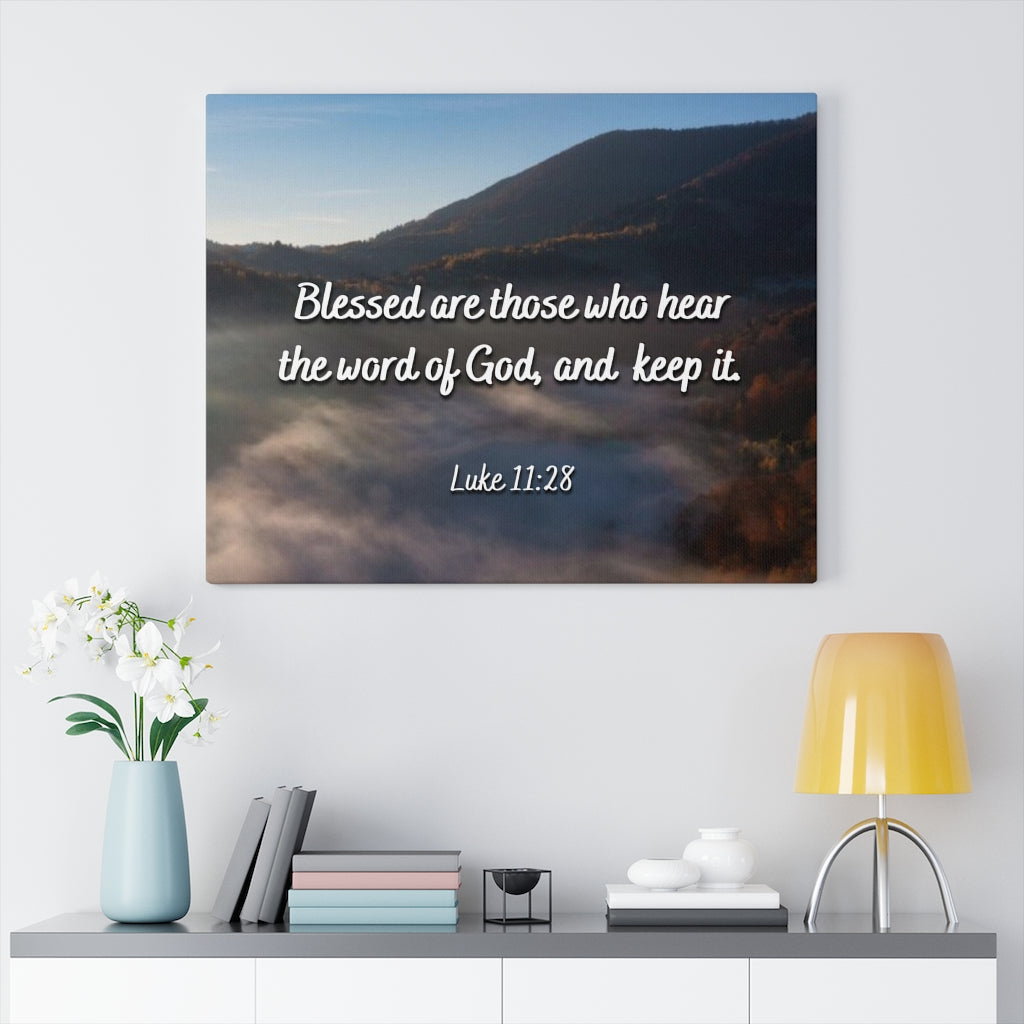 Scripture Walls Blessed Are They Luke 11:28 Bible Verse Canvas Christian Wall Art Ready to Hang Unframed-Express Your Love Gifts