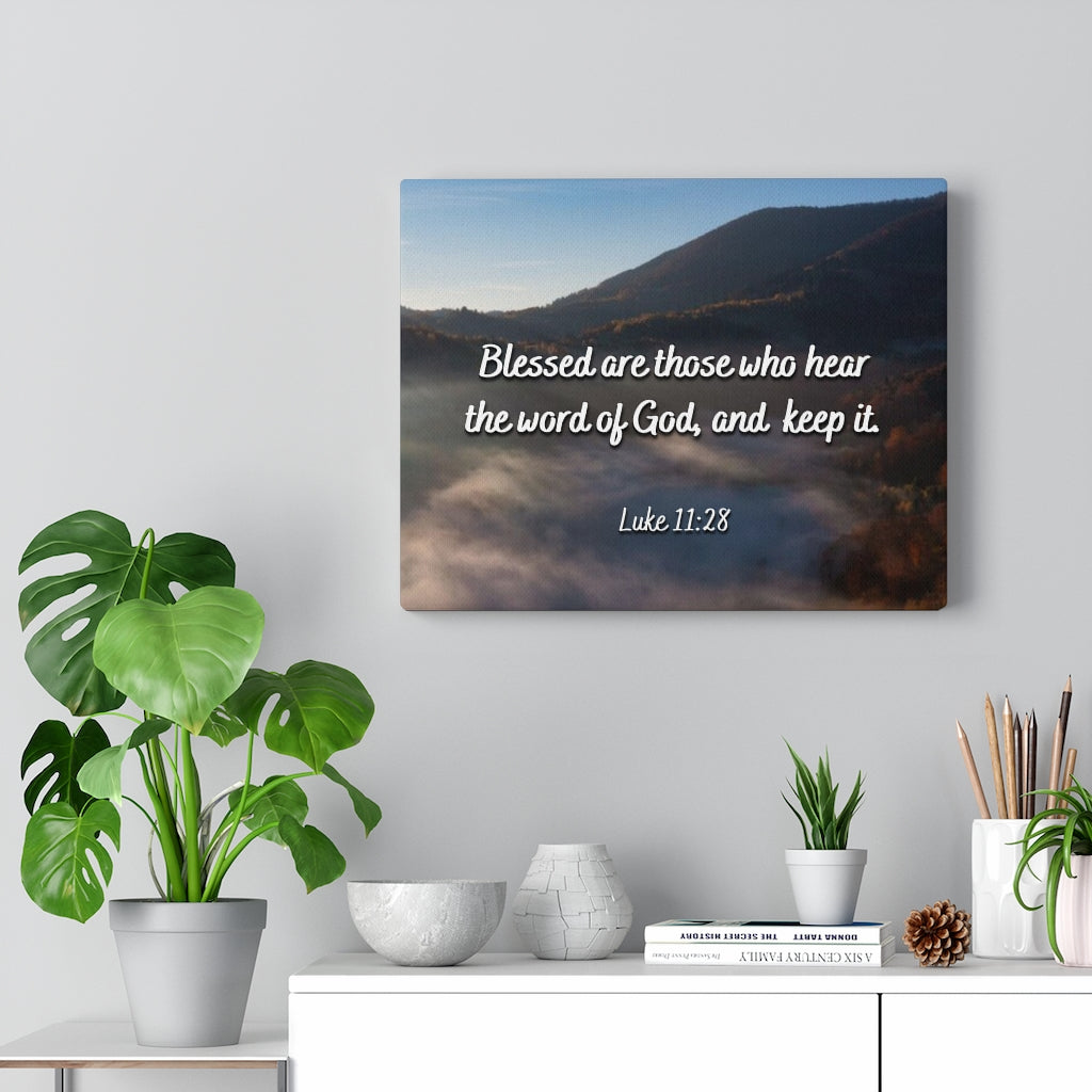 Scripture Walls Blessed Are They Luke 11:28 Bible Verse Canvas Christian Wall Art Ready to Hang Unframed-Express Your Love Gifts