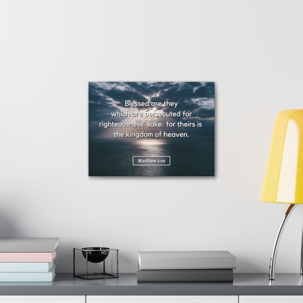 Scripture Walls Blessed Are They Matthew 5:10 Bible Verse Canvas Christian Wall Art Ready to Hang Unframed-Express Your Love Gifts