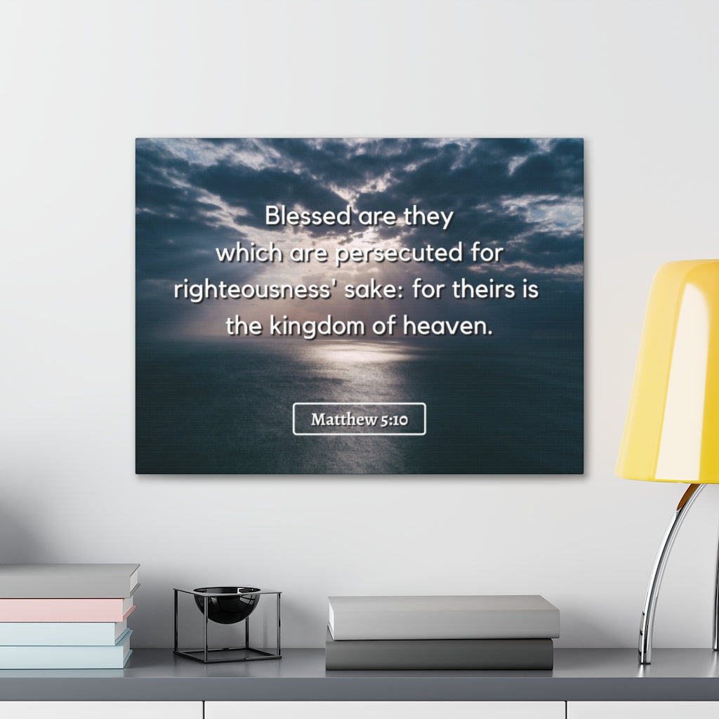 Scripture Walls Blessed Are They Matthew 5:10 Bible Verse Canvas Christian Wall Art Ready to Hang Unframed-Express Your Love Gifts