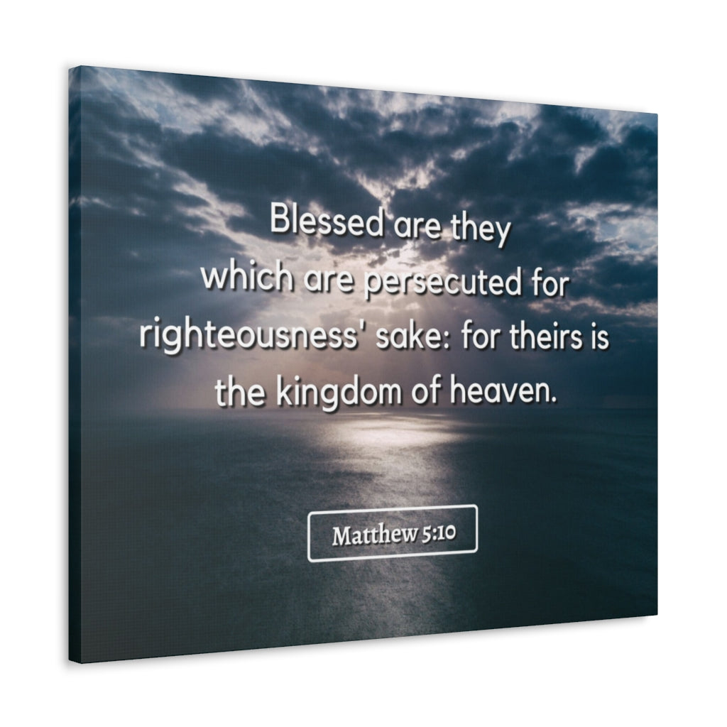 Scripture Walls Blessed Are They Matthew 5:10 Bible Verse Canvas Christian Wall Art Ready to Hang Unframed-Express Your Love Gifts