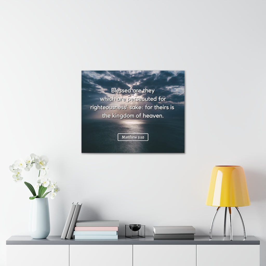 Scripture Walls Blessed Are They Matthew 5:10 Bible Verse Canvas Christian Wall Art Ready to Hang Unframed-Express Your Love Gifts