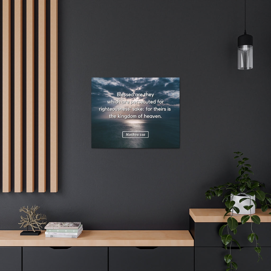 Scripture Walls Blessed Are They Matthew 5:10 Bible Verse Canvas Christian Wall Art Ready to Hang Unframed-Express Your Love Gifts
