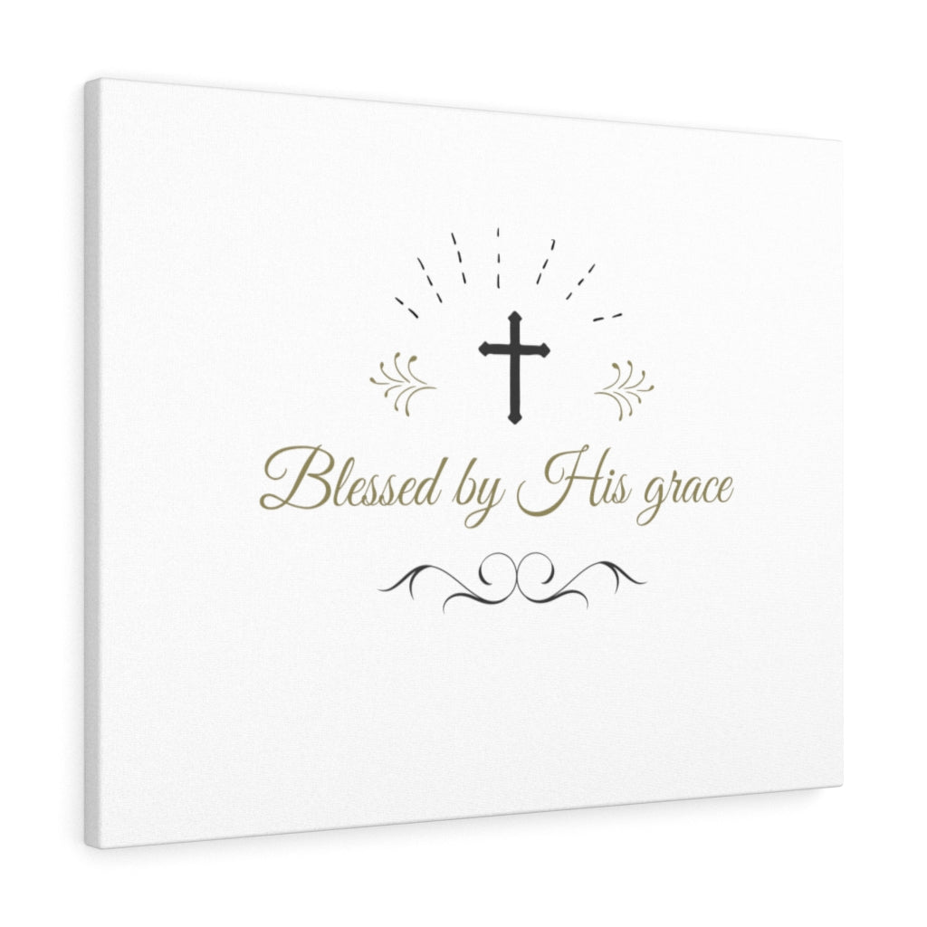 Scripture Walls Blessed By His Grace Bible Verse Canvas Christian Wall Art Ready to Hang Unframed-Express Your Love Gifts