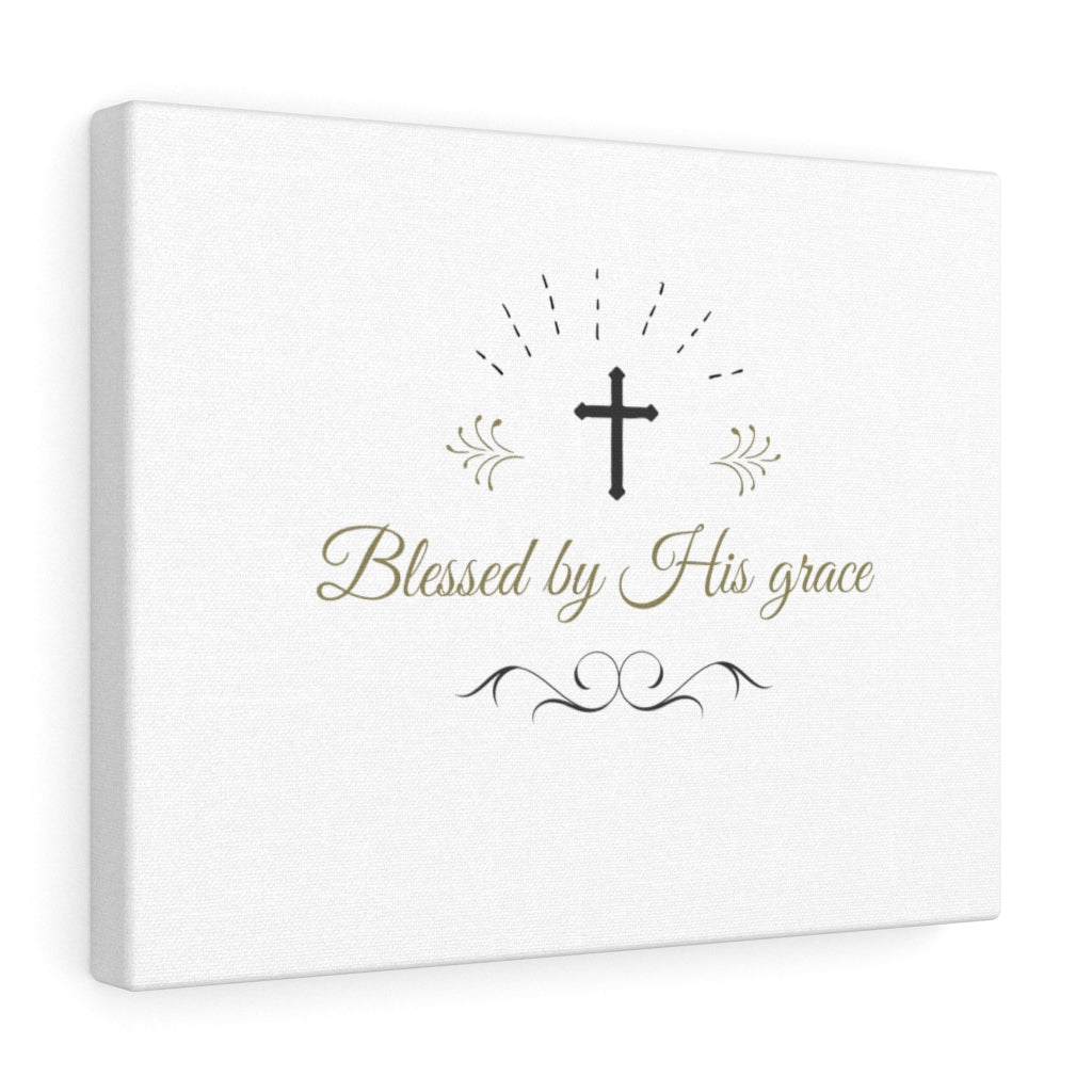 Scripture Walls Blessed By His Grace Bible Verse Canvas Christian Wall Art Ready to Hang Unframed-Express Your Love Gifts