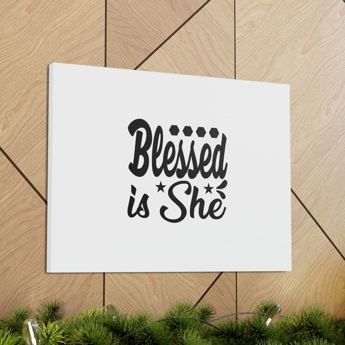Scripture Walls Blessed Is She Luke 1:45 Gem Stars Christian Wall Art Bible Verse Print Ready to Hang Unframed-Express Your Love Gifts