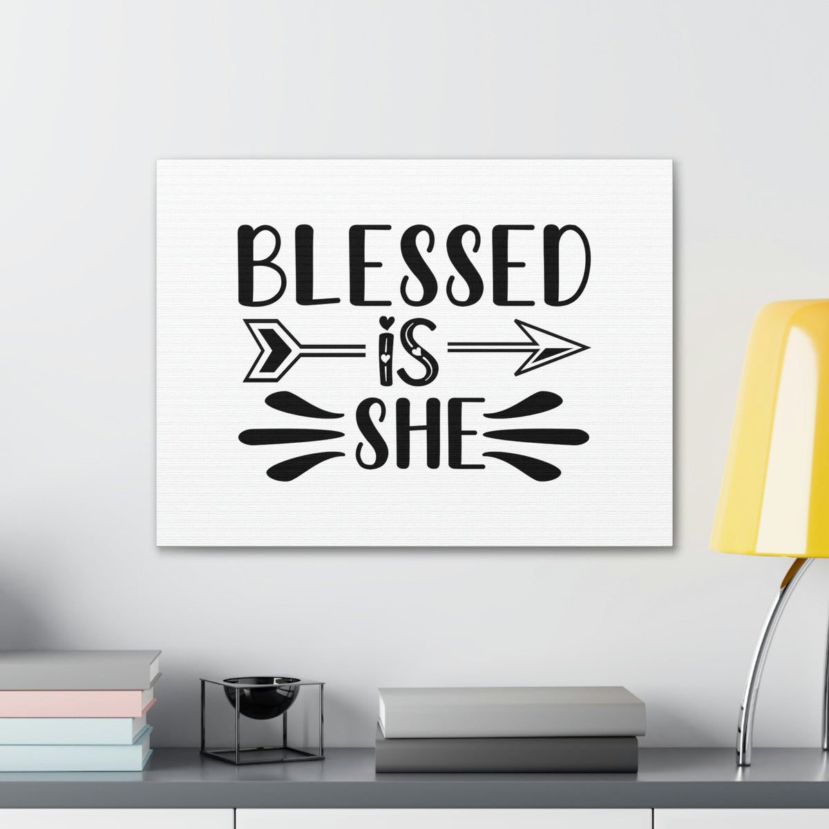 Scripture Walls Blessed Is She Luke 1:45 Right Arrow Christian Wall Art Bible Verse Print Ready to Hang Unframed-Express Your Love Gifts