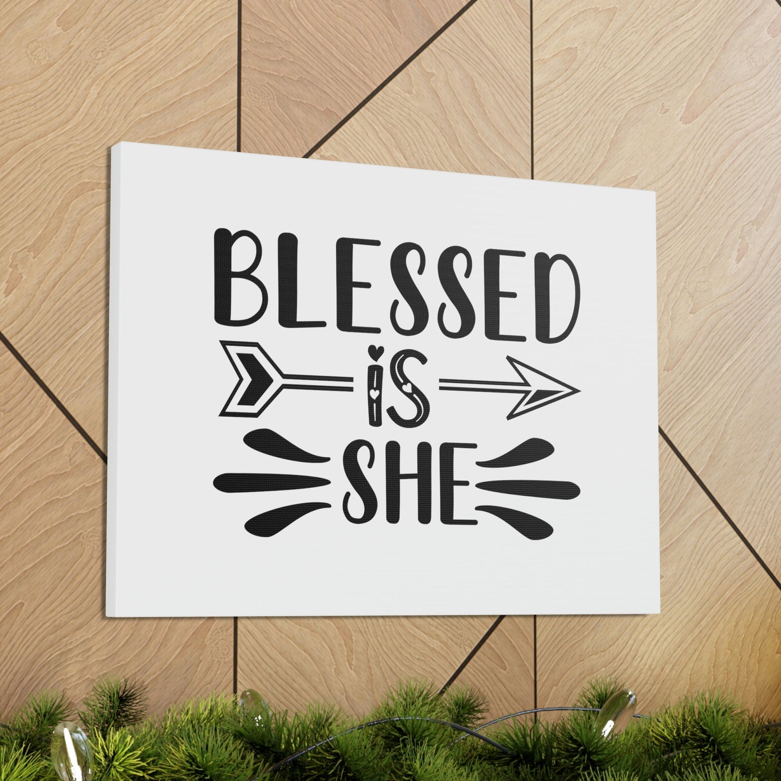 Scripture Walls Blessed Is She Luke 1:45 Right Arrow Christian Wall Art Bible Verse Print Ready to Hang Unframed-Express Your Love Gifts