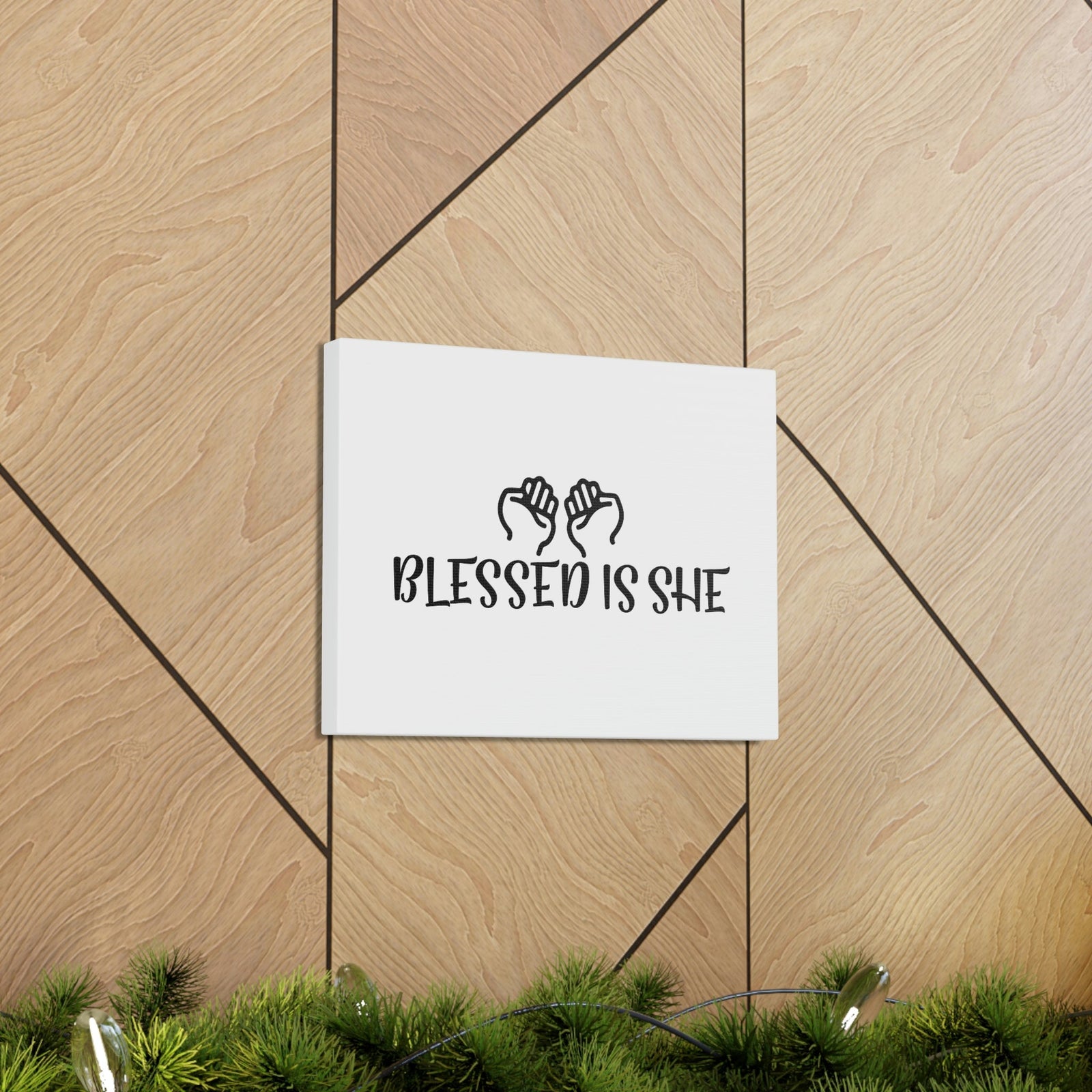 Scripture Walls Blessed Is She Luke 1:45 Two Hands Christian Wall Art Bible Verse Print Ready to Hang Unframed-Express Your Love Gifts