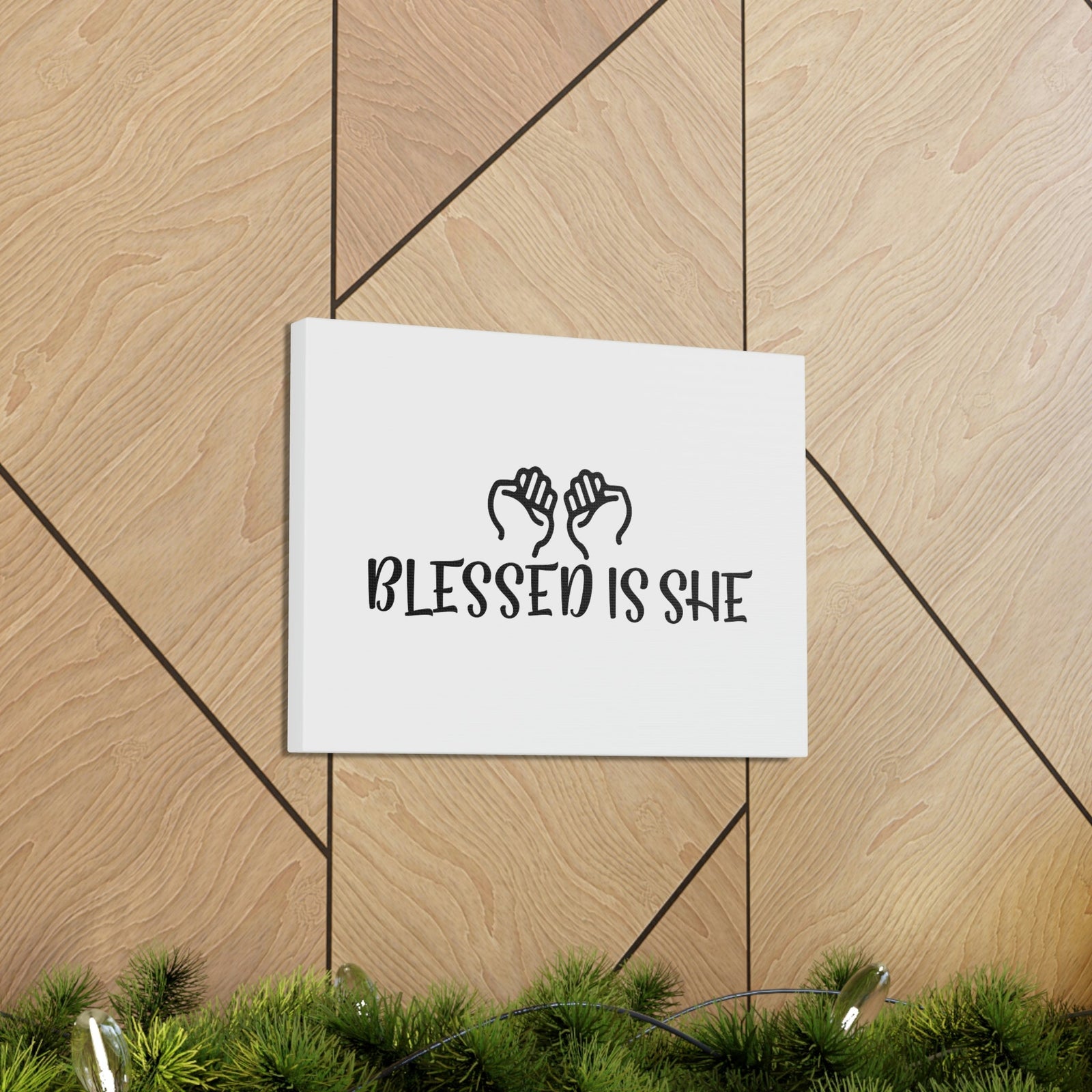 Scripture Walls Blessed Is She Luke 1:45 Two Hands Christian Wall Art Bible Verse Print Ready to Hang Unframed-Express Your Love Gifts