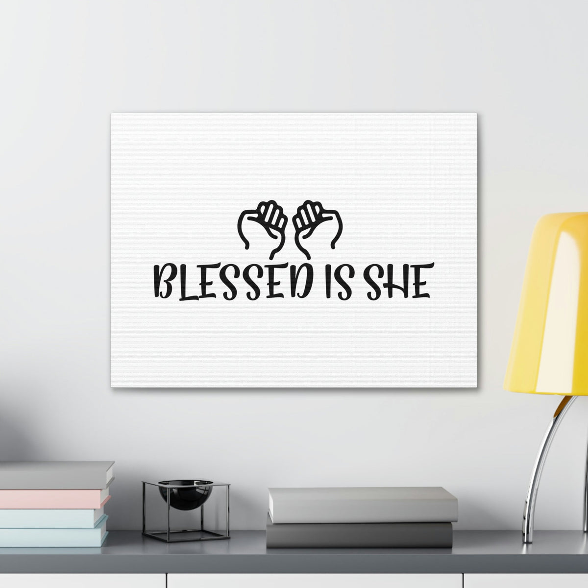 Scripture Walls Blessed Is She Luke 1:45 Two Hands Christian Wall Art Bible Verse Print Ready to Hang Unframed-Express Your Love Gifts