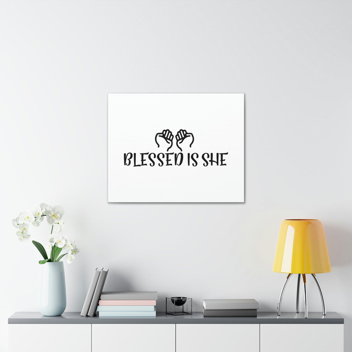 Scripture Walls Blessed Is She Luke 1:45 Two Hands Christian Wall Art Bible Verse Print Ready to Hang Unframed-Express Your Love Gifts