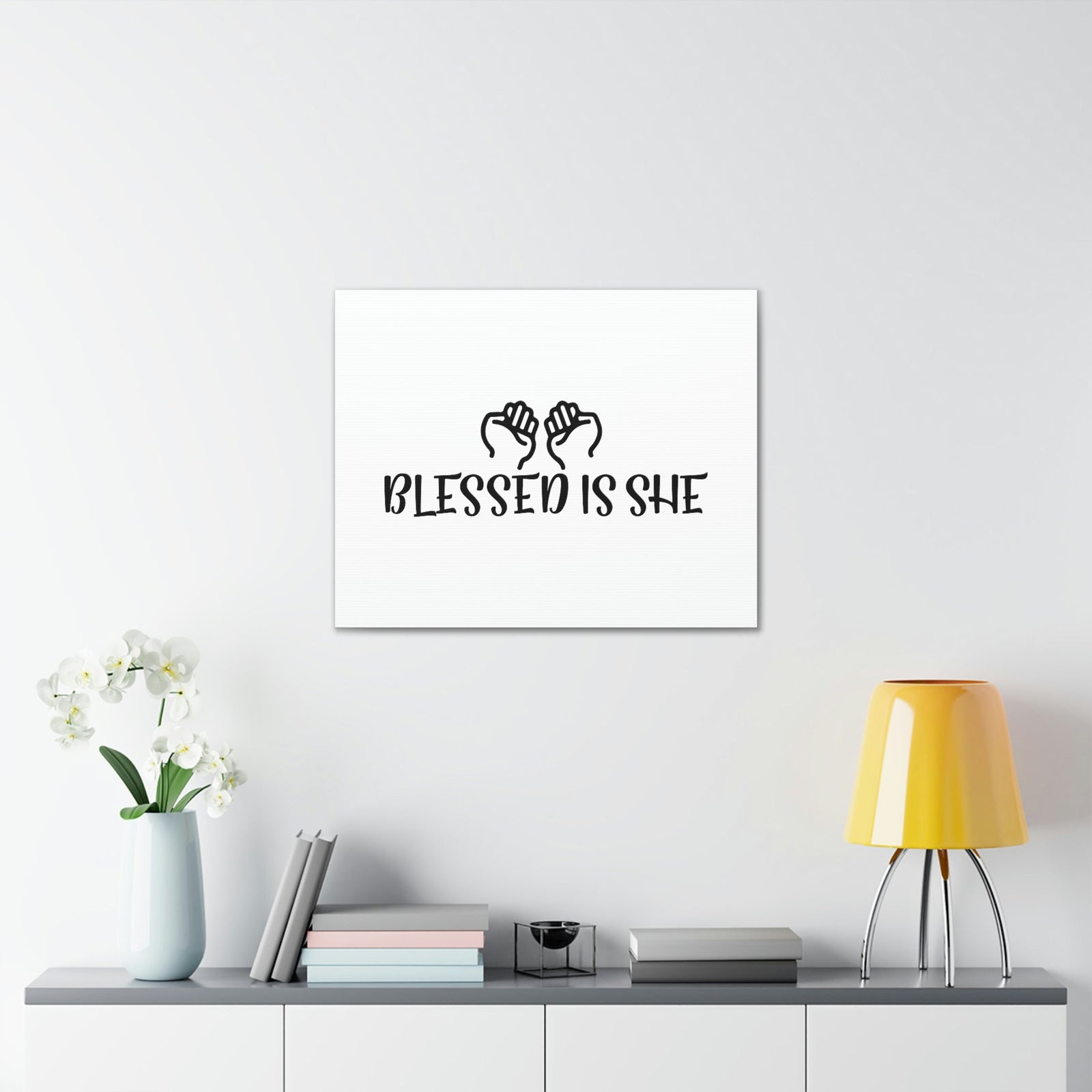 Scripture Walls Blessed Is She Luke 1:45 Two Hands Christian Wall Art Bible Verse Print Ready to Hang Unframed-Express Your Love Gifts