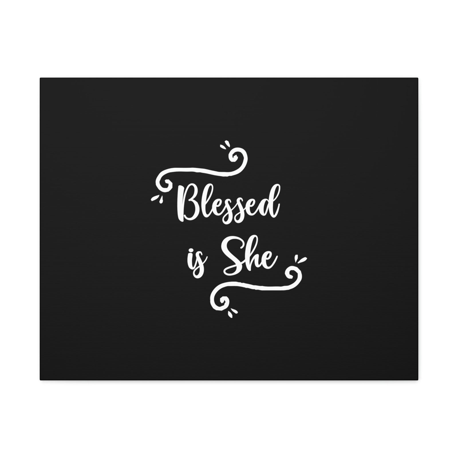 Scripture Walls Blessed Is She Luke 1:45 White Cursive Christian Wall Art Bible Verse Print Ready to Hang Unframed-Express Your Love Gifts