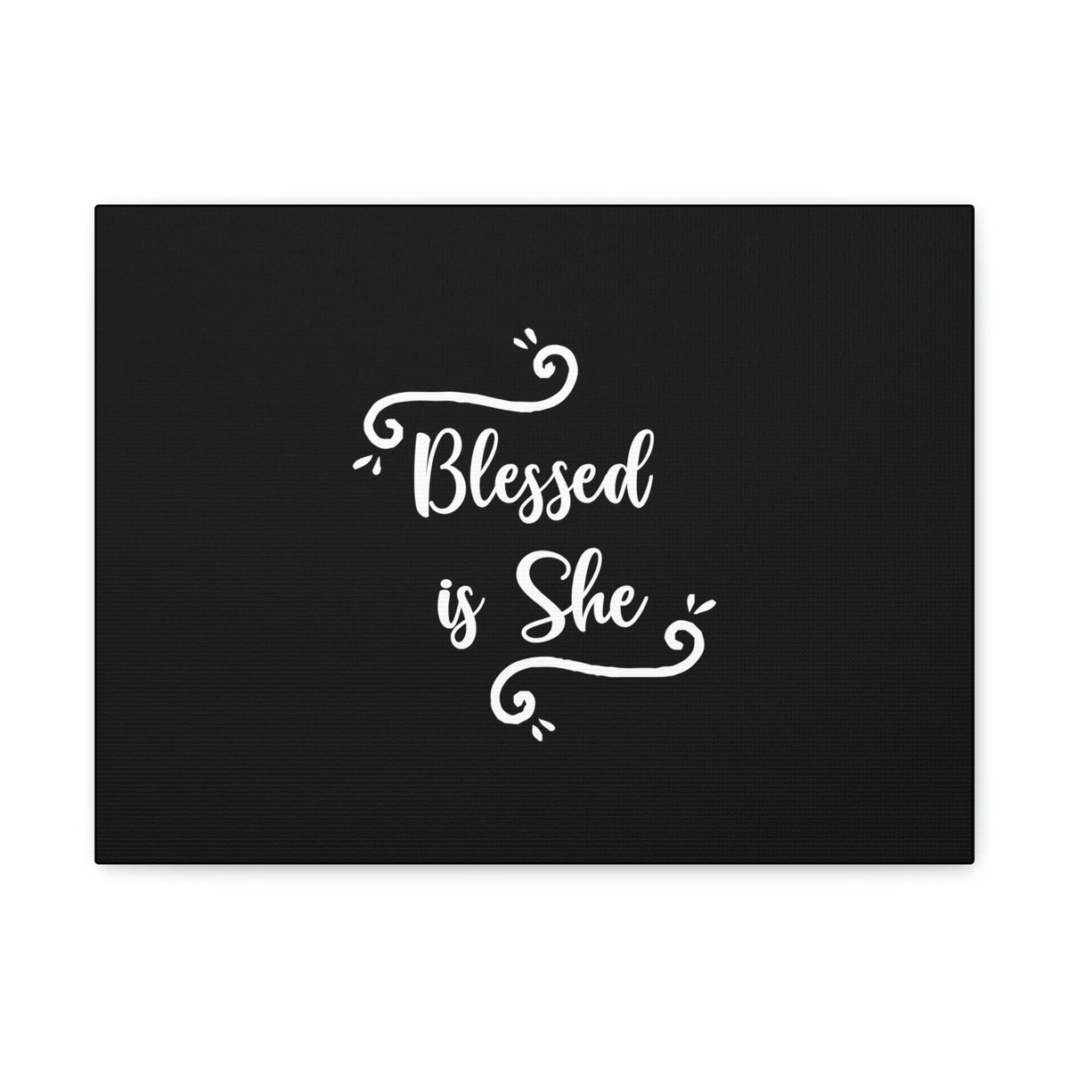 Scripture Walls Blessed Is She Luke 1:45 White Cursive Christian Wall Art Bible Verse Print Ready to Hang Unframed-Express Your Love Gifts