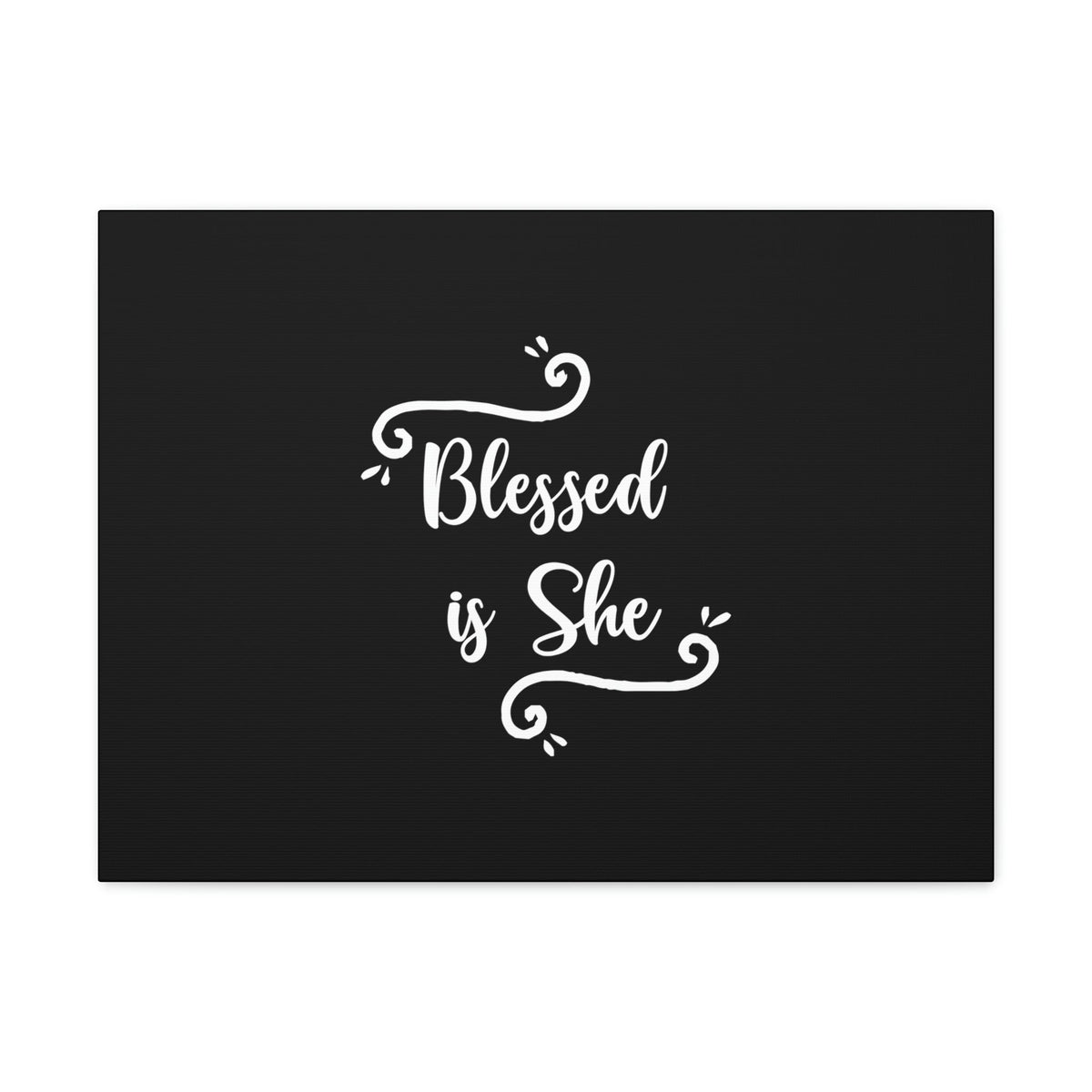 Scripture Walls Blessed Is She Luke 1:45 White Cursive Christian Wall Art Bible Verse Print Ready to Hang Unframed-Express Your Love Gifts
