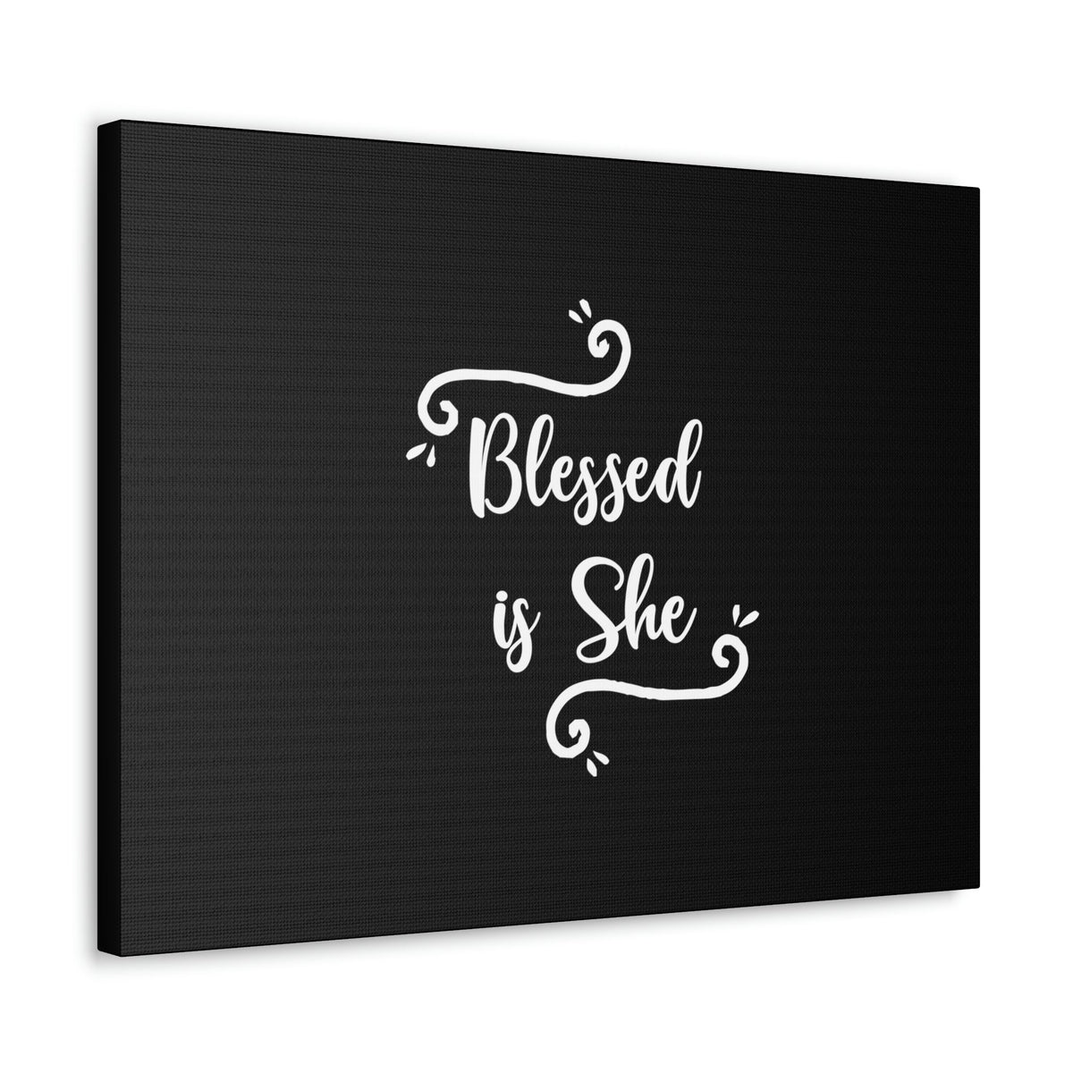 Scripture Walls Blessed Is She Luke 1:45 White Cursive Christian Wall Art Bible Verse Print Ready to Hang Unframed-Express Your Love Gifts