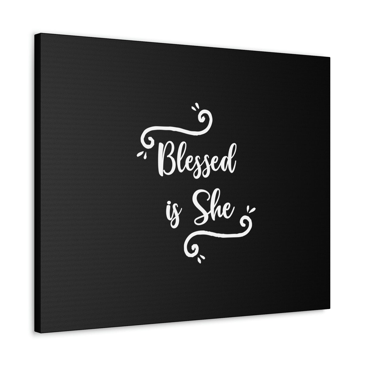 Scripture Walls Blessed Is She Luke 1:45 White Cursive Christian Wall Art Bible Verse Print Ready to Hang Unframed-Express Your Love Gifts