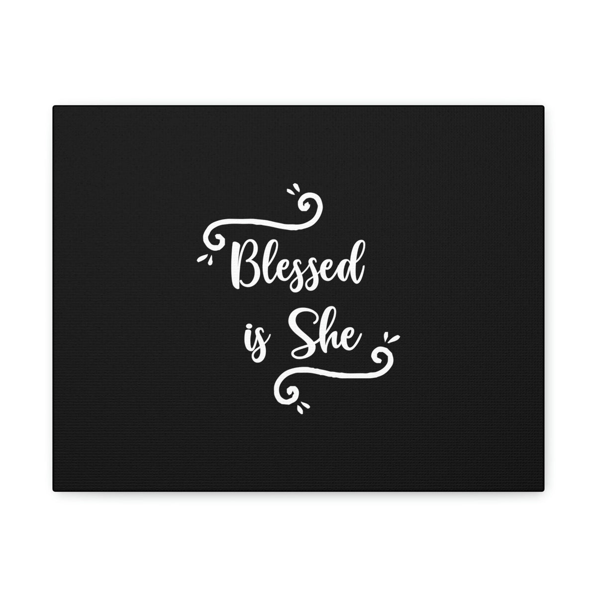 Scripture Walls Blessed Is She Luke 1:45 White Cursive Christian Wall Art Bible Verse Print Ready to Hang Unframed-Express Your Love Gifts