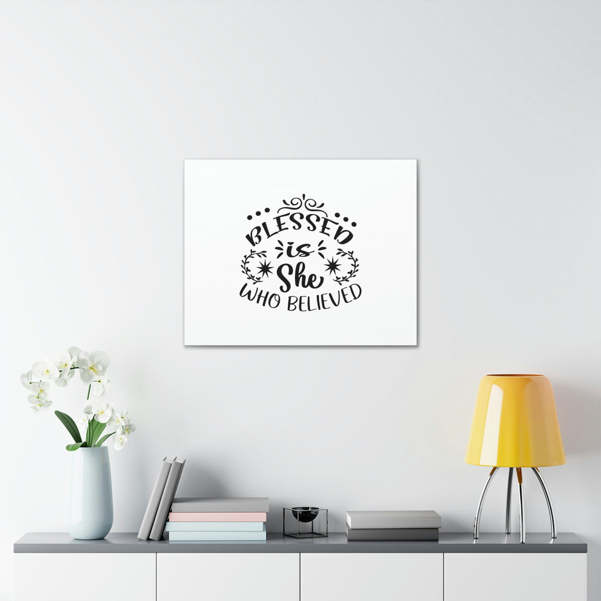 Scripture Walls Blessed Is She Who Believed Luke 1:45 Christian Wall Art Bible Verse Print Ready to Hang Unframed-Express Your Love Gifts