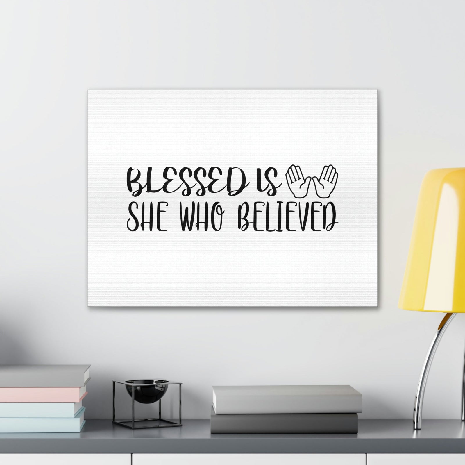 Scripture Walls Blessed Is She Who Believed Luke 1:45 Hands Christian Wall Art Bible Verse Print Ready to Hang Unframed-Express Your Love Gifts