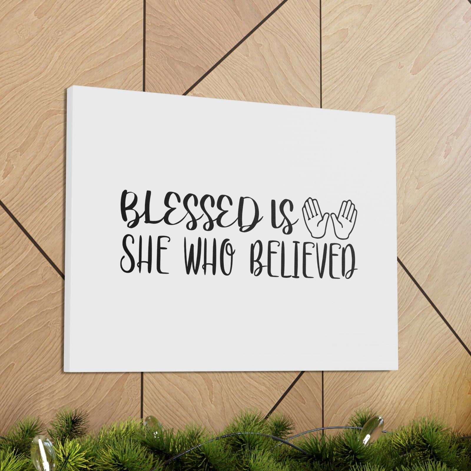 Scripture Walls Blessed Is She Who Believed Luke 1:45 Hands Christian Wall Art Bible Verse Print Ready to Hang Unframed-Express Your Love Gifts
