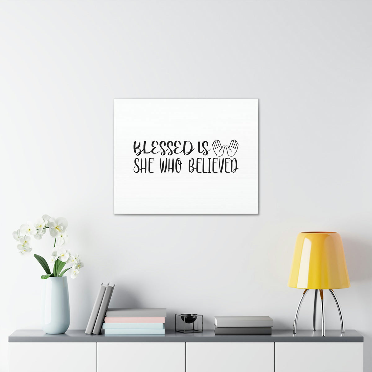 Scripture Walls Blessed Is She Who Believed Luke 1:45 Hands Christian Wall Art Bible Verse Print Ready to Hang Unframed-Express Your Love Gifts