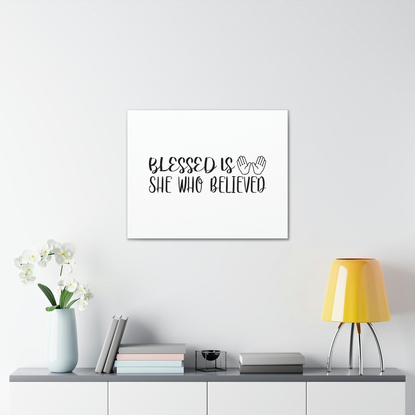 Scripture Walls Blessed Is She Who Believed Luke 1:45 Hands Christian Wall Art Bible Verse Print Ready to Hang Unframed-Express Your Love Gifts