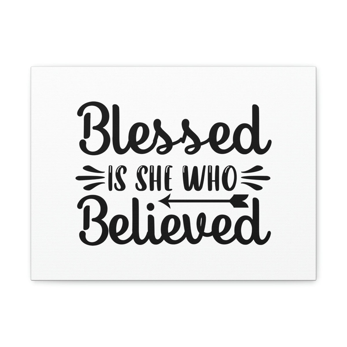 Scripture Walls Blessed Is She Who Believed Luke 1:45 Left Arrow Christian Wall Art Bible Verse Print Ready to Hang Unframed-Express Your Love Gifts