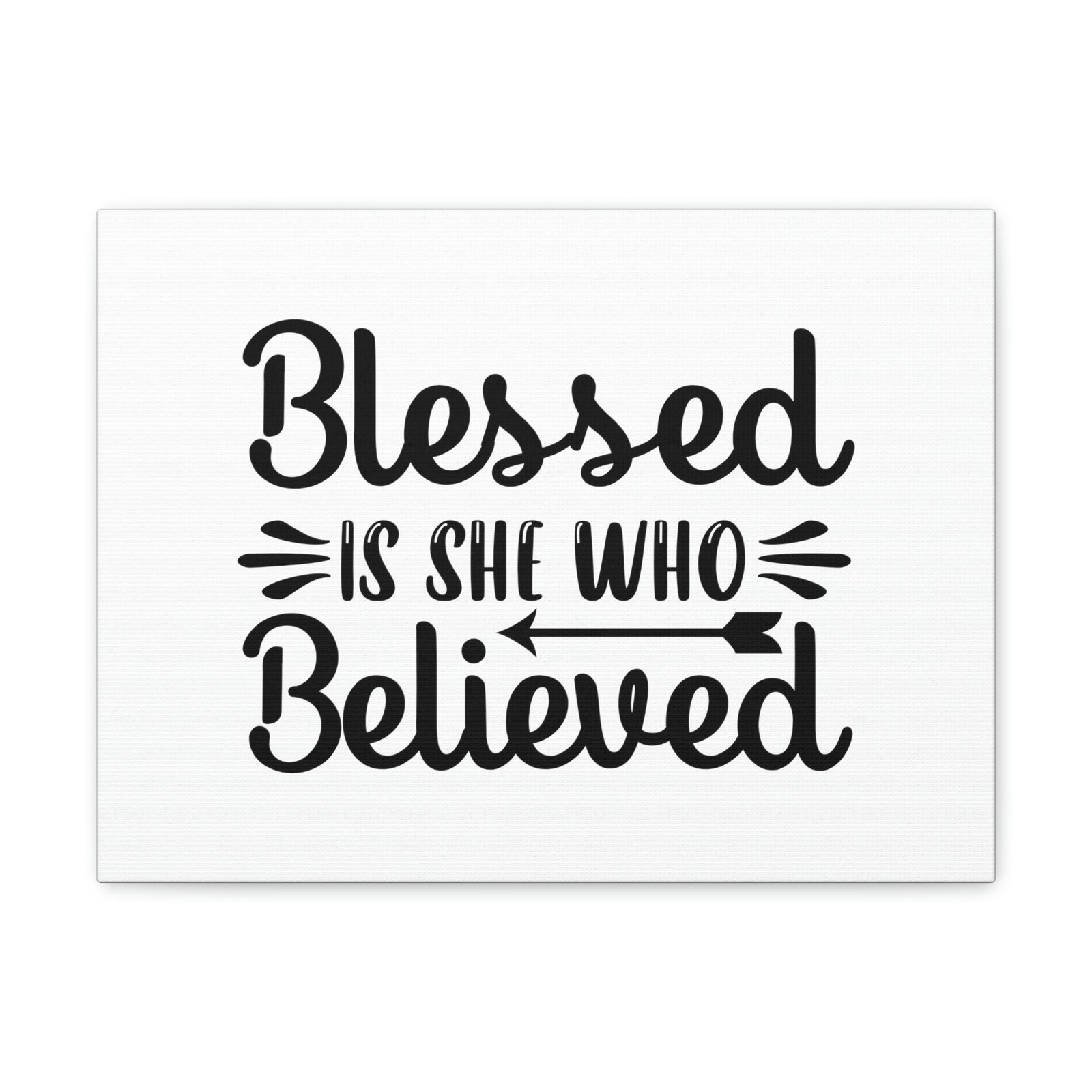 Scripture Walls Blessed Is She Who Believed Luke 1:45 Left Arrow Christian Wall Art Bible Verse Print Ready to Hang Unframed-Express Your Love Gifts