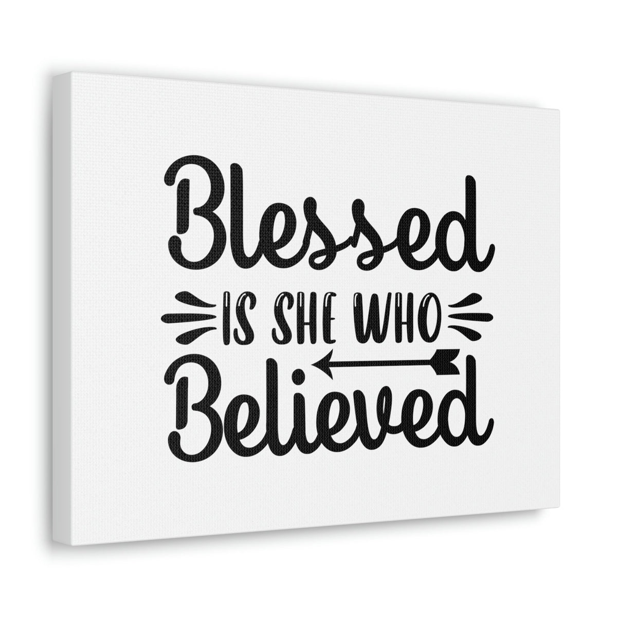 Scripture Walls Blessed Is She Who Believed Luke 1:45 Left Arrow Christian Wall Art Bible Verse Print Ready to Hang Unframed-Express Your Love Gifts