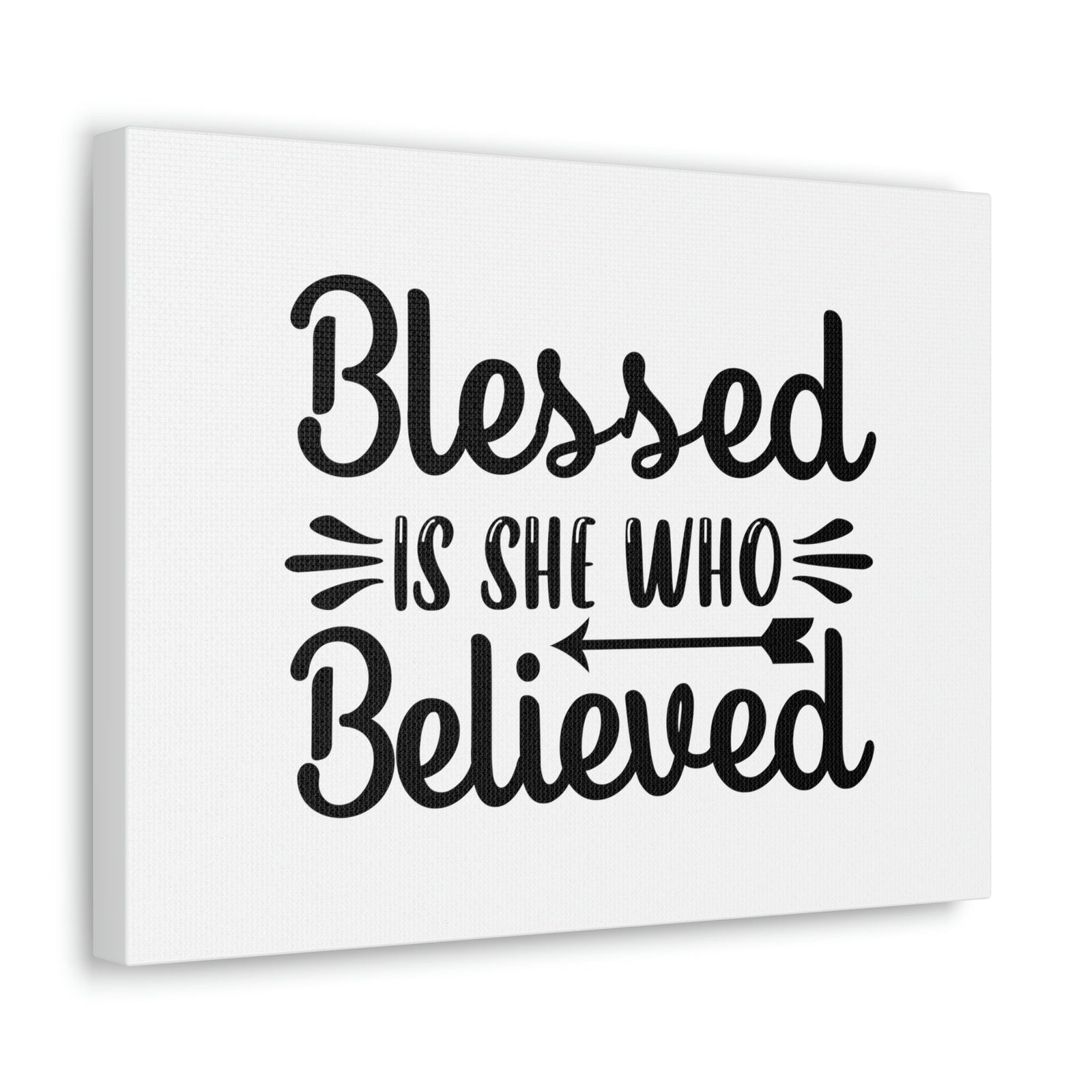 Scripture Walls Blessed Is She Who Believed Luke 1:45 Left Arrow Christian Wall Art Bible Verse Print Ready to Hang Unframed-Express Your Love Gifts
