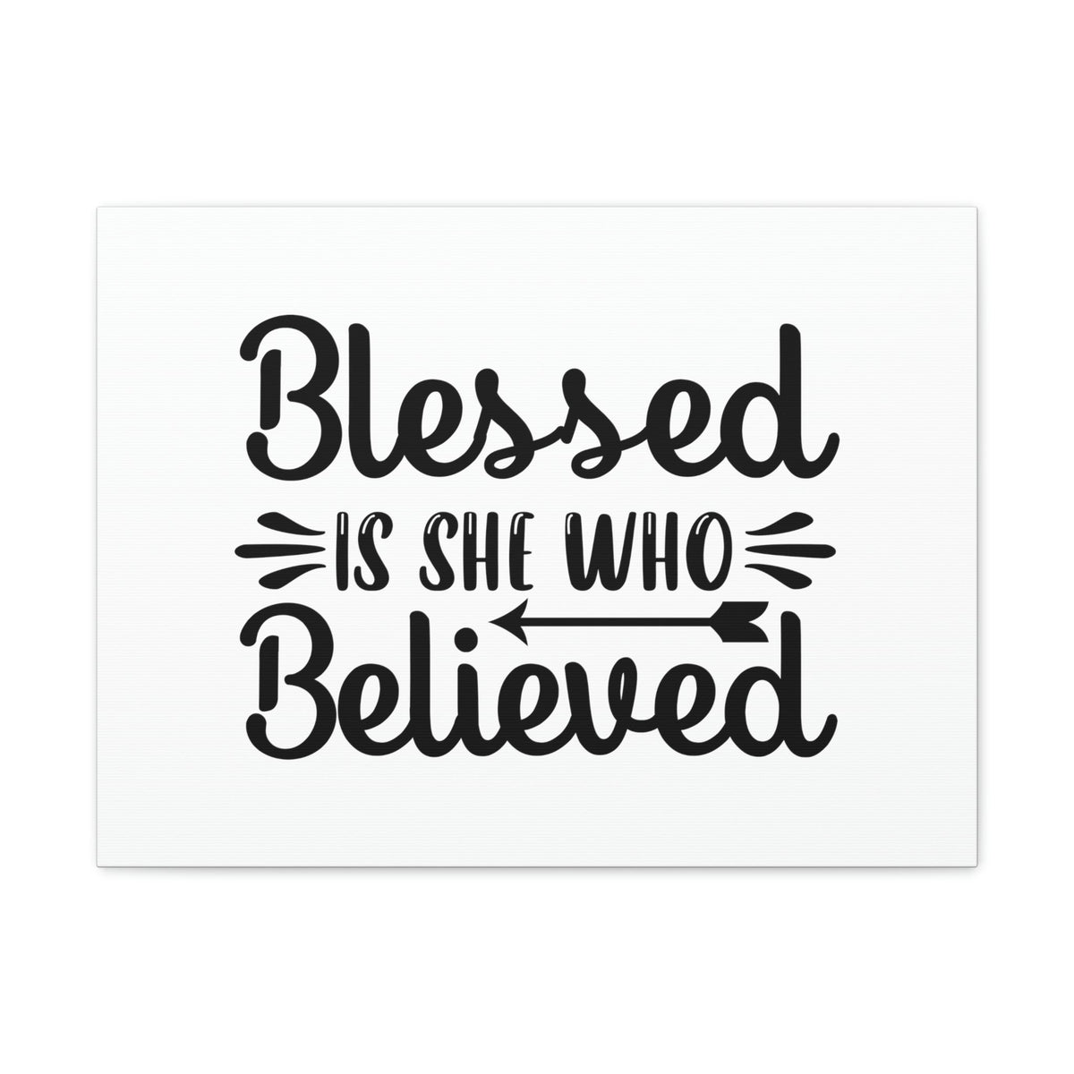 Scripture Walls Blessed Is She Who Believed Luke 1:45 Left Arrow Christian Wall Art Bible Verse Print Ready to Hang Unframed-Express Your Love Gifts