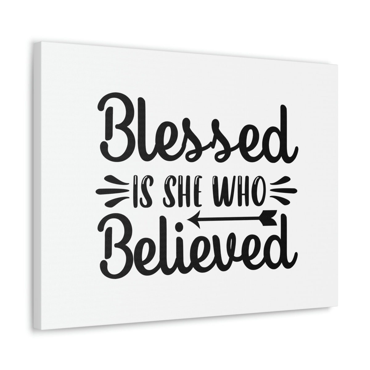 Scripture Walls Blessed Is She Who Believed Luke 1:45 Left Arrow Christian Wall Art Bible Verse Print Ready to Hang Unframed-Express Your Love Gifts